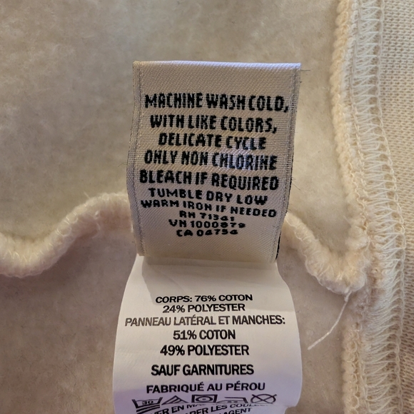 LL Bean Women's Quilted Full Zip Sweatshirt, Size XL, Cream - Picture 4 of 14